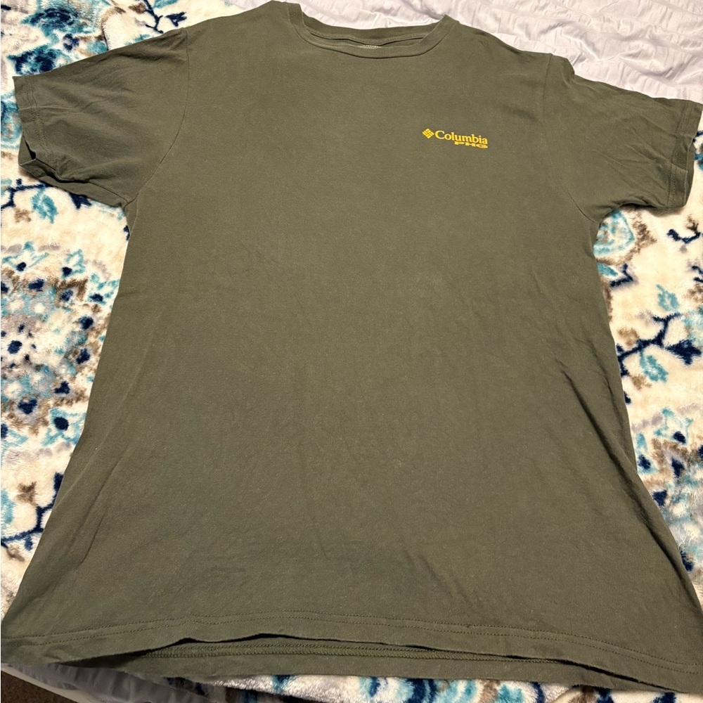 Columbia Men's Olive Tee with Yellow Logo